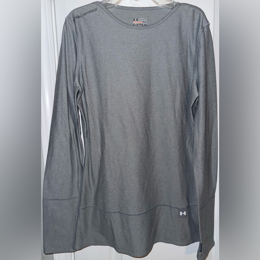Under Armour Fitted Long Sleeve Top Gray Size L